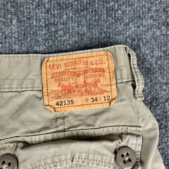 Levi's Cargo Shorts Mens 34 Beige Utility Pockets Outdoor Classic Style 42135 - Picture 7 of 9